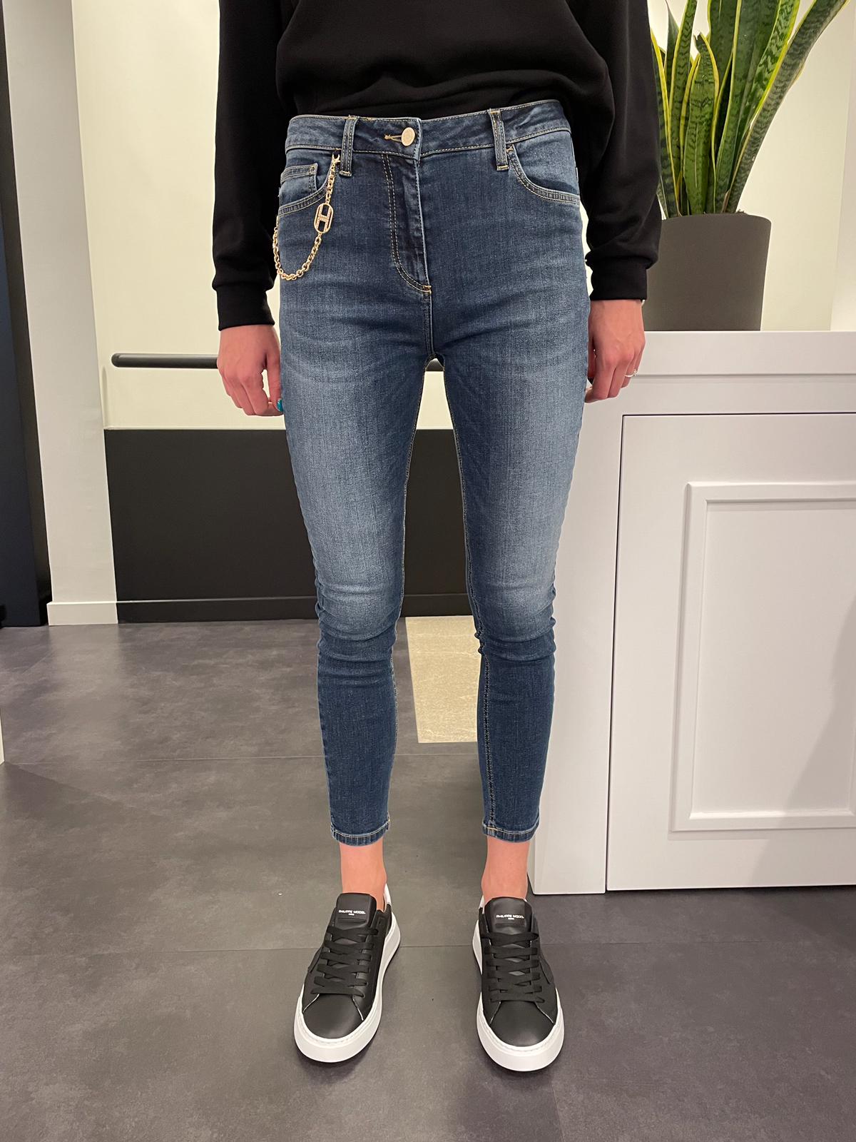 ELISABETTA FRANCHI -Jeans con accessorio